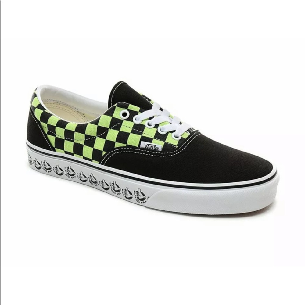 Vans era bmx sharp neon checker sneaker shoes blac